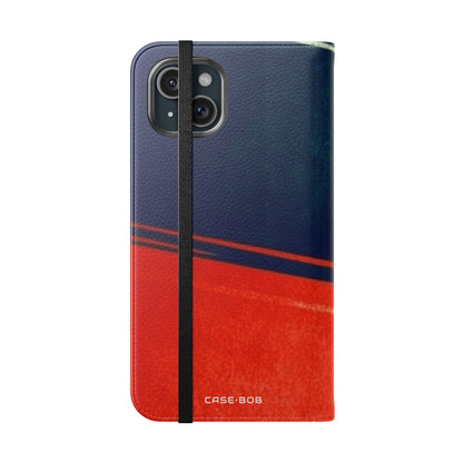 Navy Streak - iPhone 15 Plus Case - Wallet