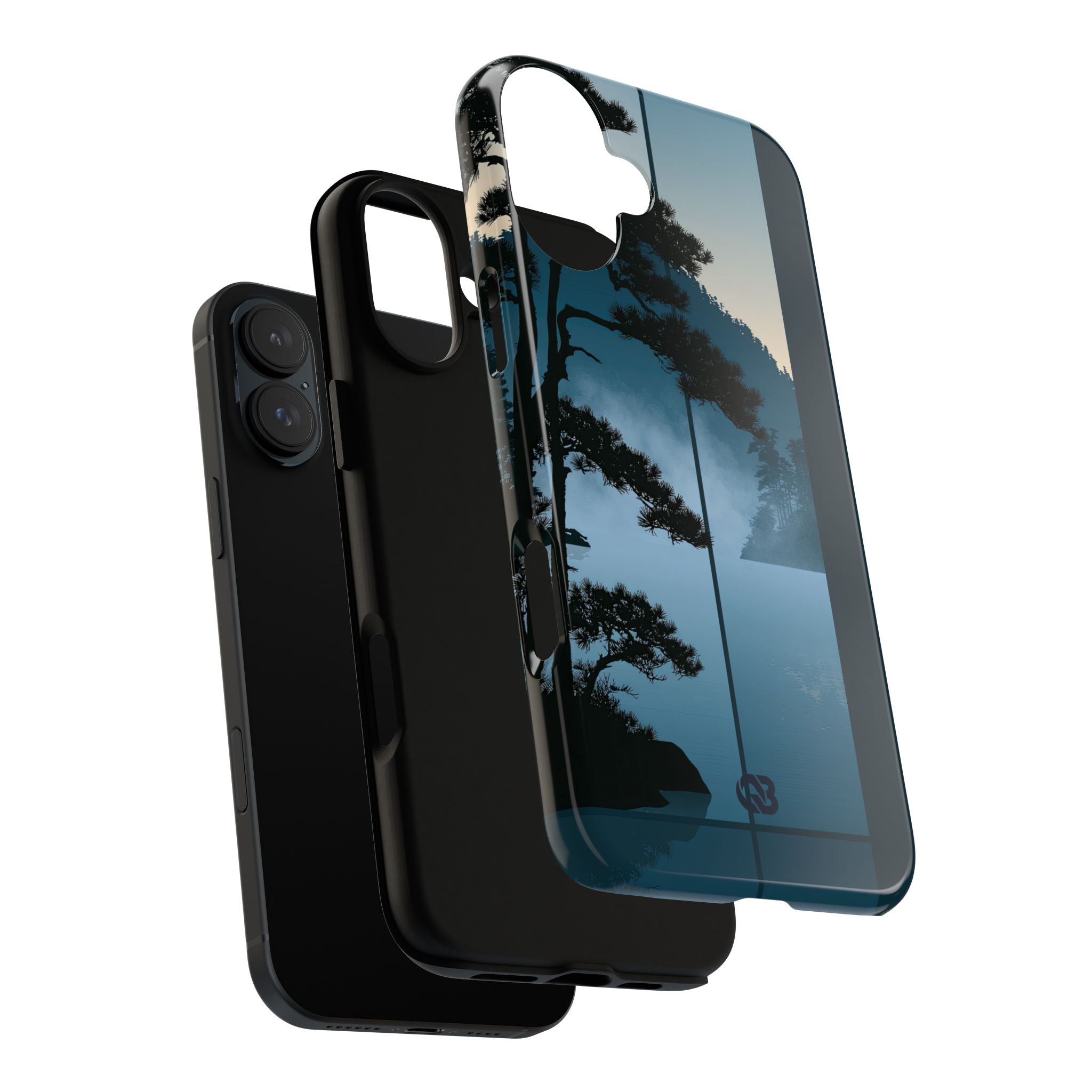 Blue Tough Phone Case for iPhone - Kyoto Mist Pine