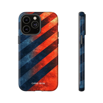 Diagonal Stripes Blaze iPhone 14 Pro Max Case - Tough
