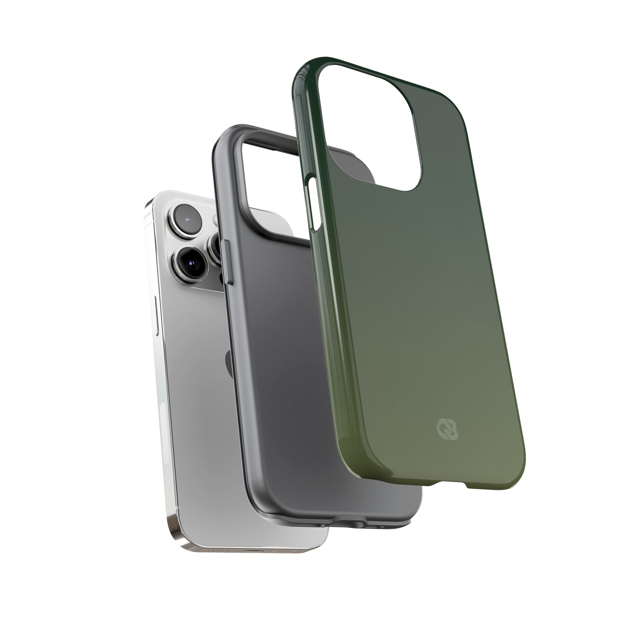 Green Tough Phone Case for iPhone - Shadow Moss Grain