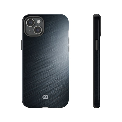 Grey Tough Phone Case for iPhone - Charcoal Brushed Steel