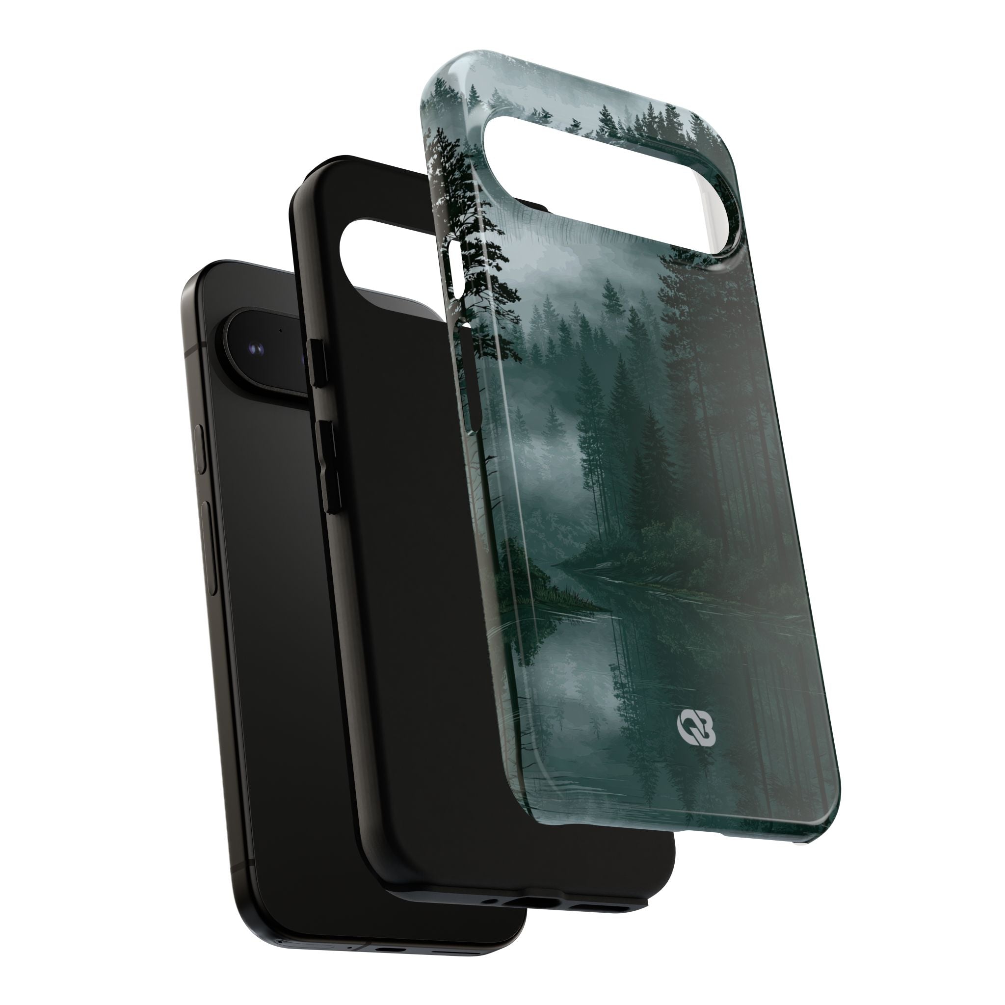 Green Tough Phone Case for Google Pixel - Misty Evergreen Mirror