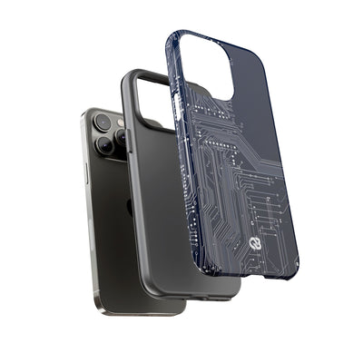 Blue Tough Phone Case for iPhone - Cobalt Data Stream