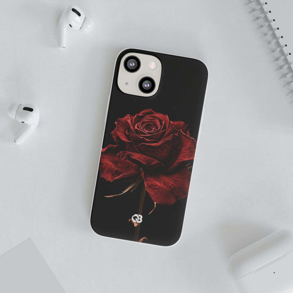 Crimson Noir Rose · Lite Phone Case for iPhone ·  Black