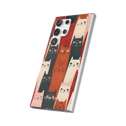 Elongated Cats Black Samsung S23 Ultra Case - Soft