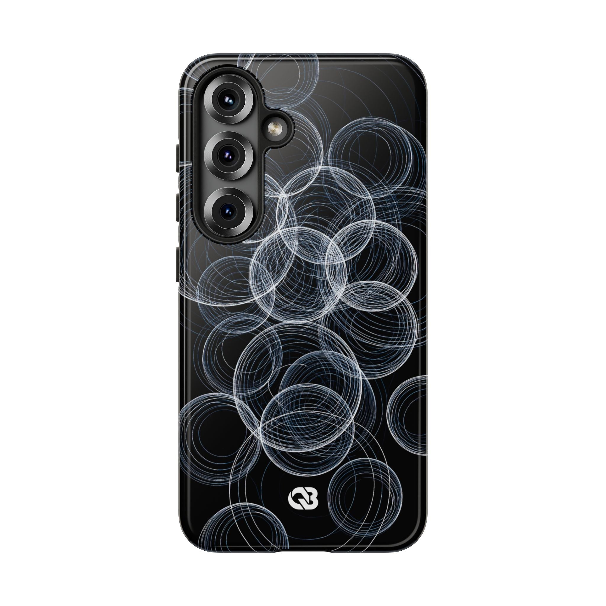 Black Tough Phone Case for Samsung - Frosted Ring Matrix