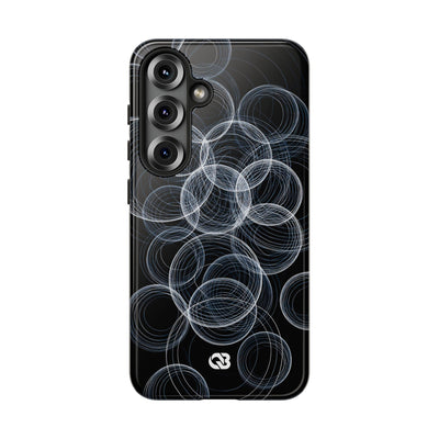 Black Tough Phone Case for Samsung - Frosted Ring Matrix