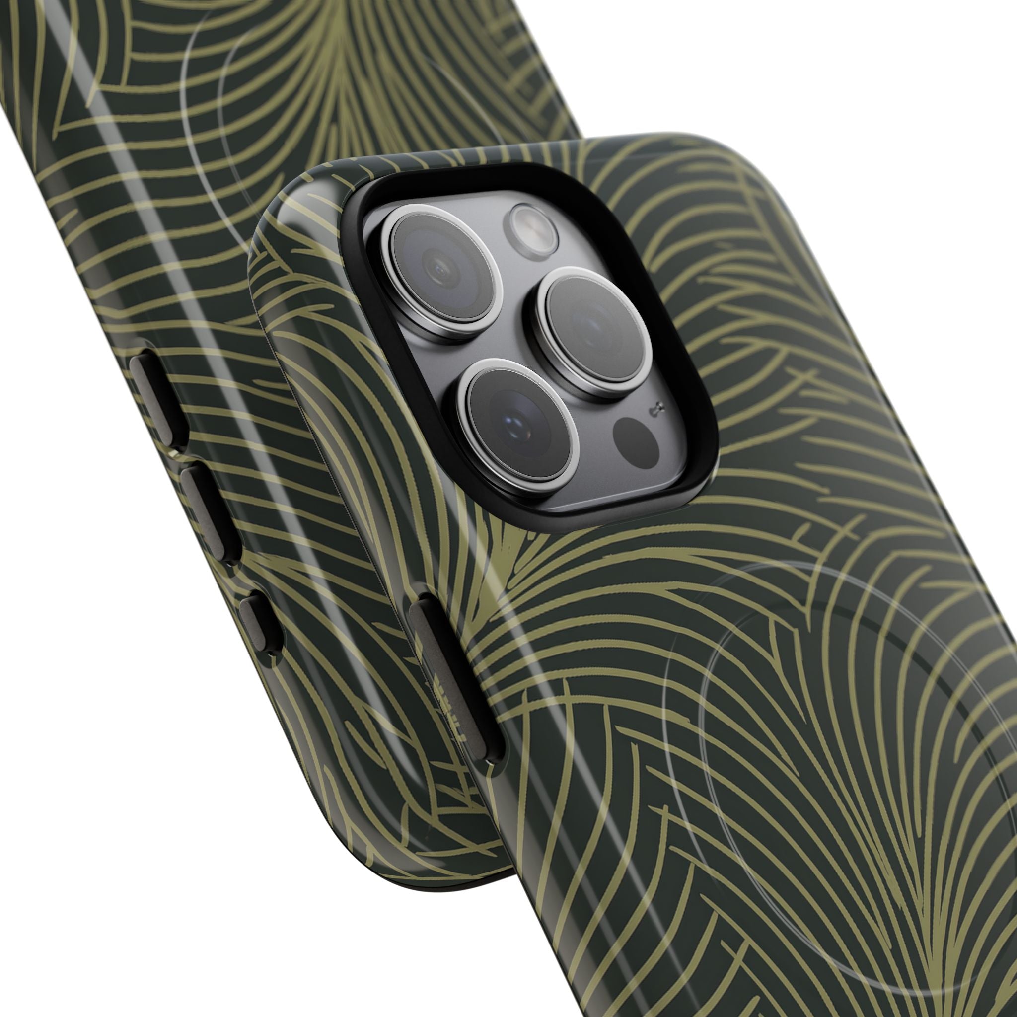 Green Tough 2.0 Magsafe Phone Case for iPhone - Dark Olive Plume