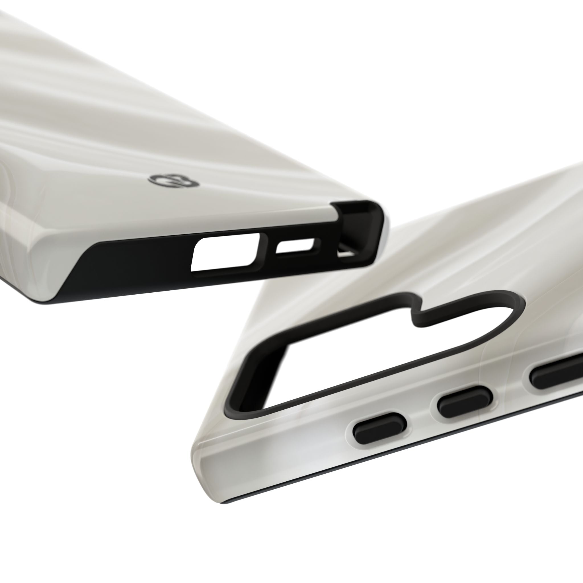 White Tough Phone Case for Samsung - Polished Ivory Wave