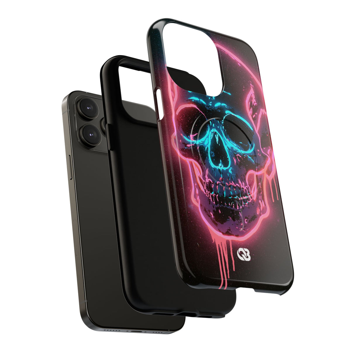 Neon Drip Skull · Tough 2.0 Magnetic Phone Case for iPhone · Black
