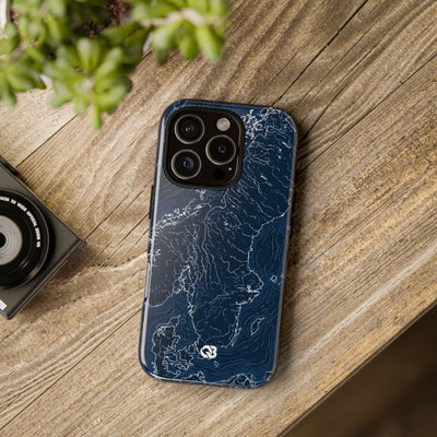 Nordic Contour Chart · Tough Phone Case for iPhone · Blue