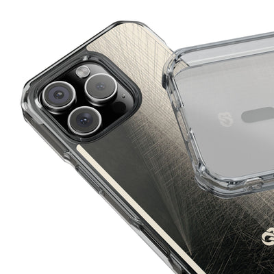 Beige Impact MagSafe Phone Case for iPhone - Brutalist Graphite Grid