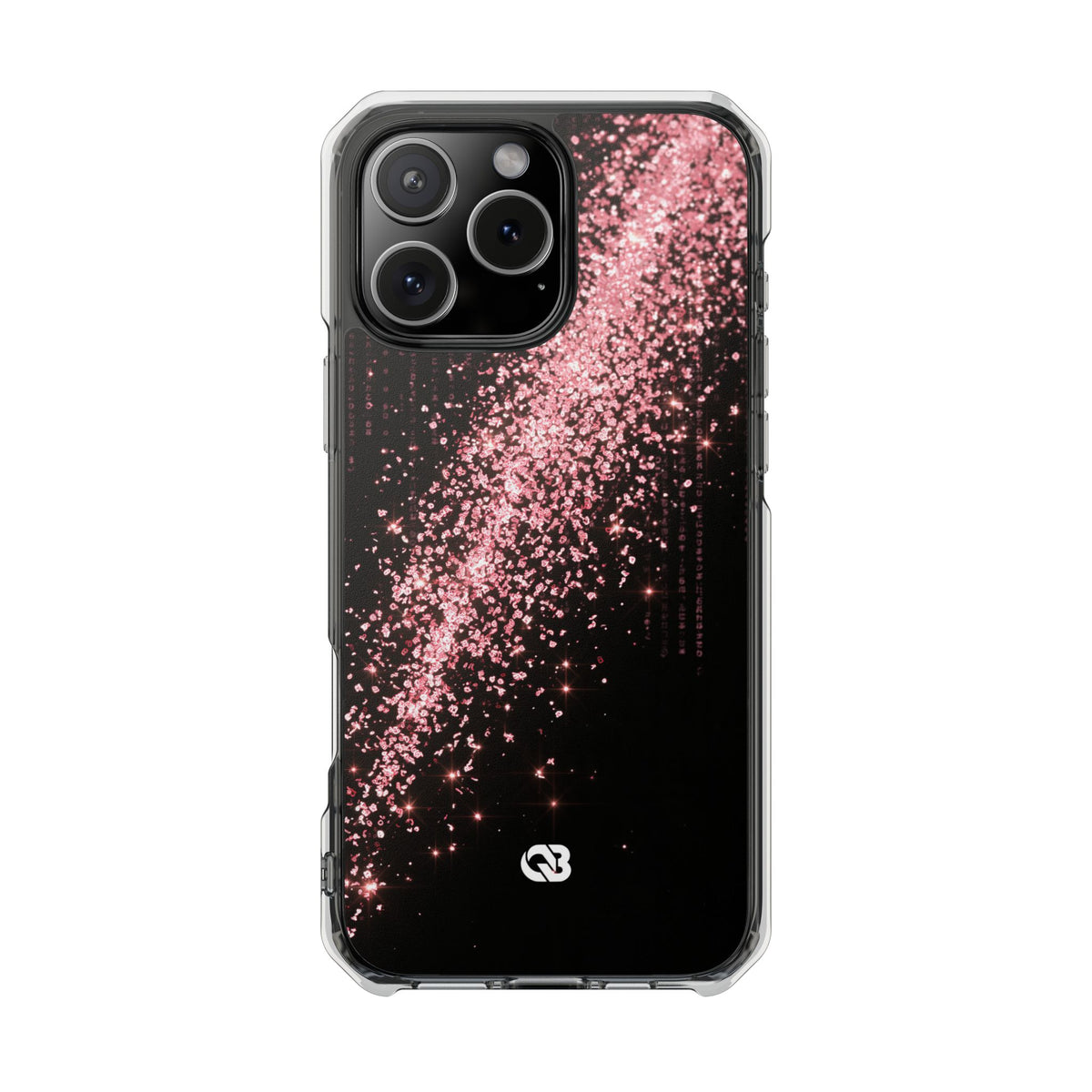 Rose Digital Cascade · Clear Impact Magnetic Phone Case for iPhone · Pink