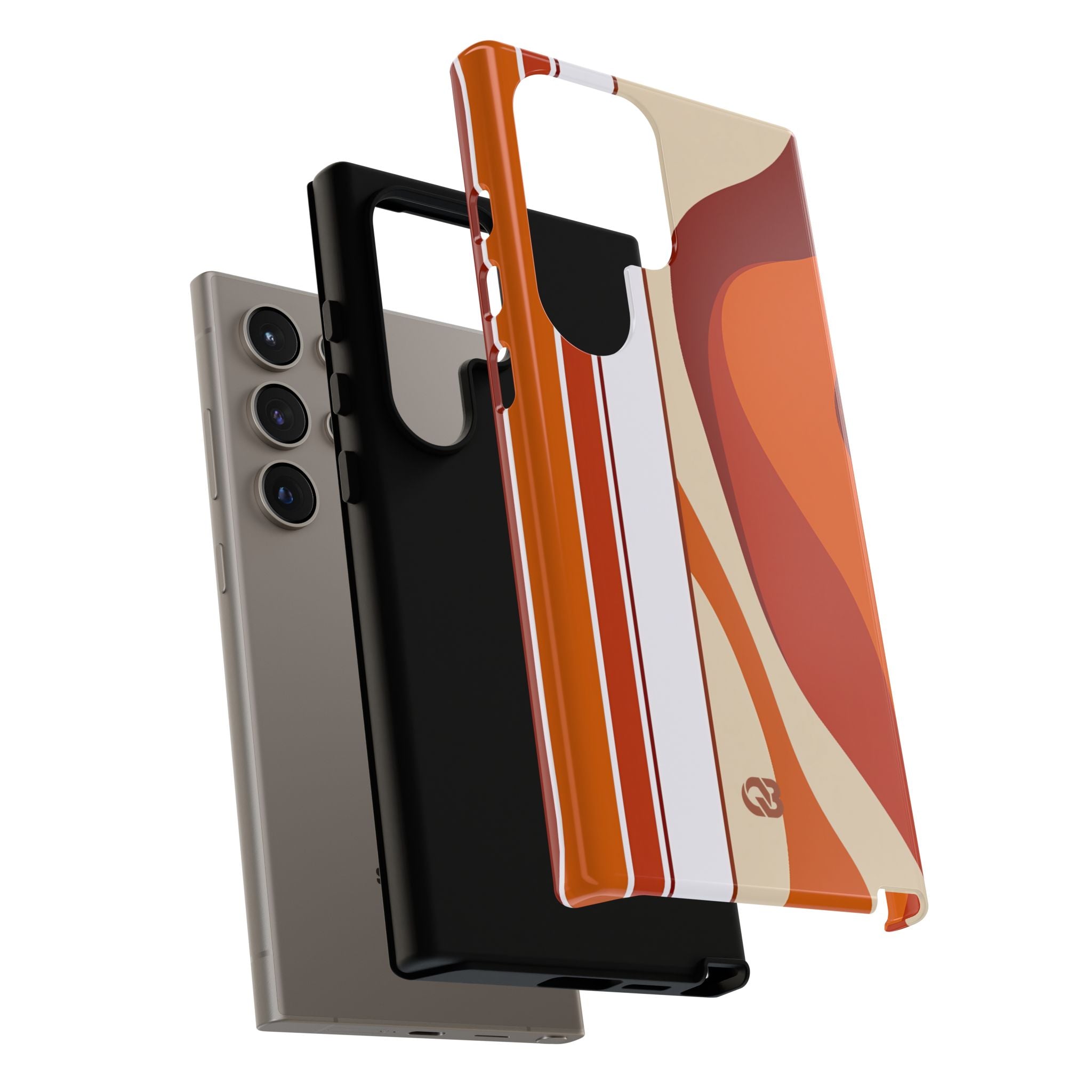 Orange Tough Phone Case for Samsung - Terracotta Metro Line