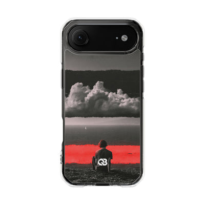 Crimson Horizon · Clear Impact Magnetic Phone Case for iPhone ·  Black