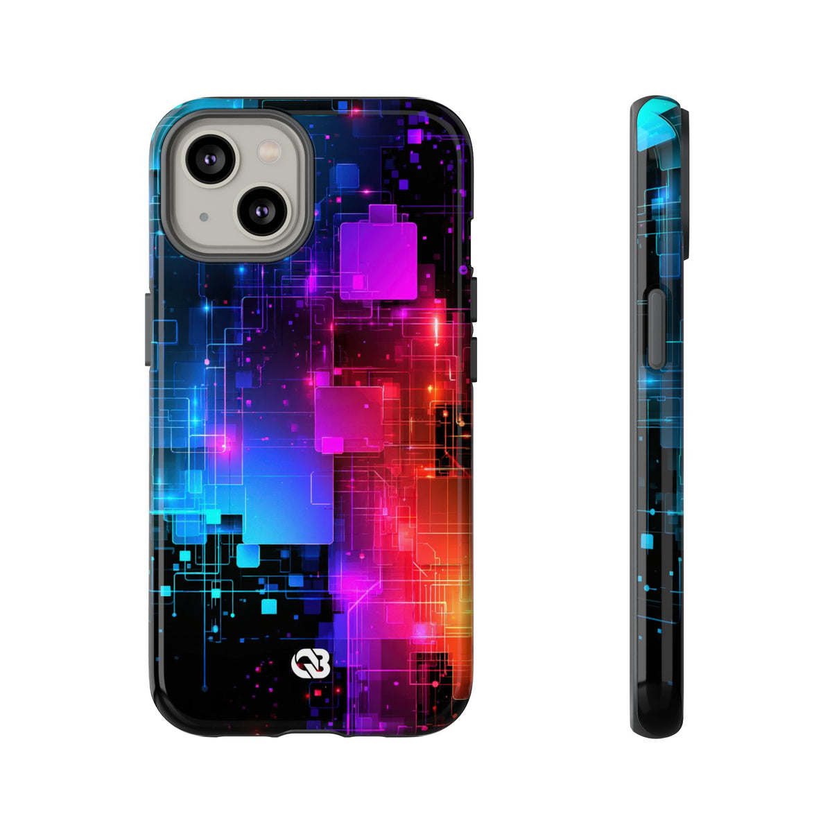 Spectral Circuit Grid · Tough Phone Case for iPhone · Black
