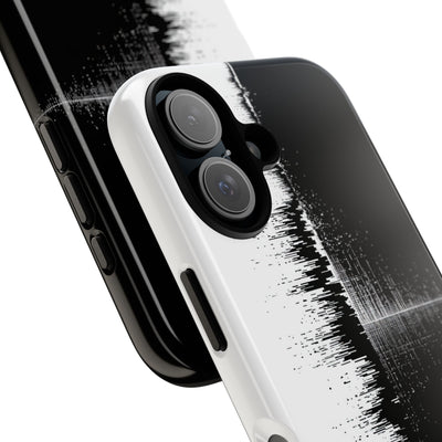Black Tough Phone Case for iPhone - Static Signal Split