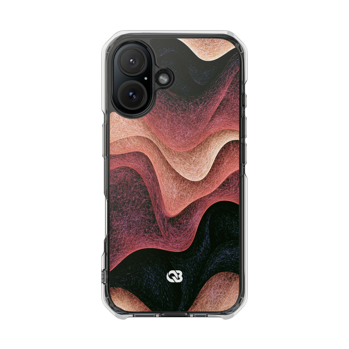 Rose Contour Waves · Clear Impact Magnetic Phone Case for iPhone · Pink