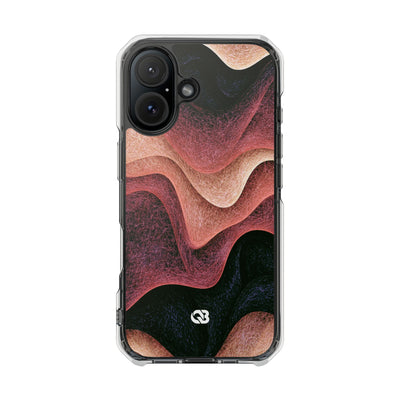 Rose Contour Waves · Clear Impact Magnetic Phone Case for iPhone · Pink