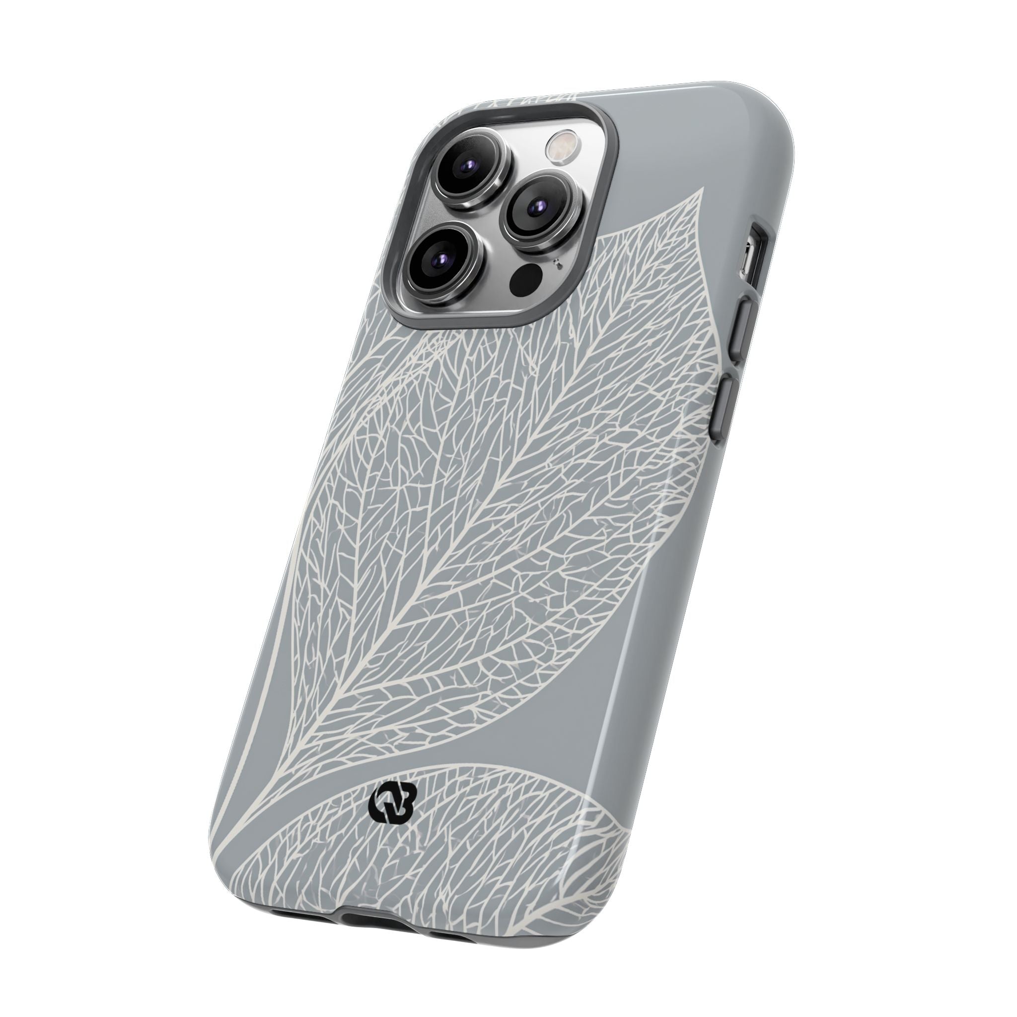 Grey Tough Phone Case for iPhone - Frosted Ash Veins