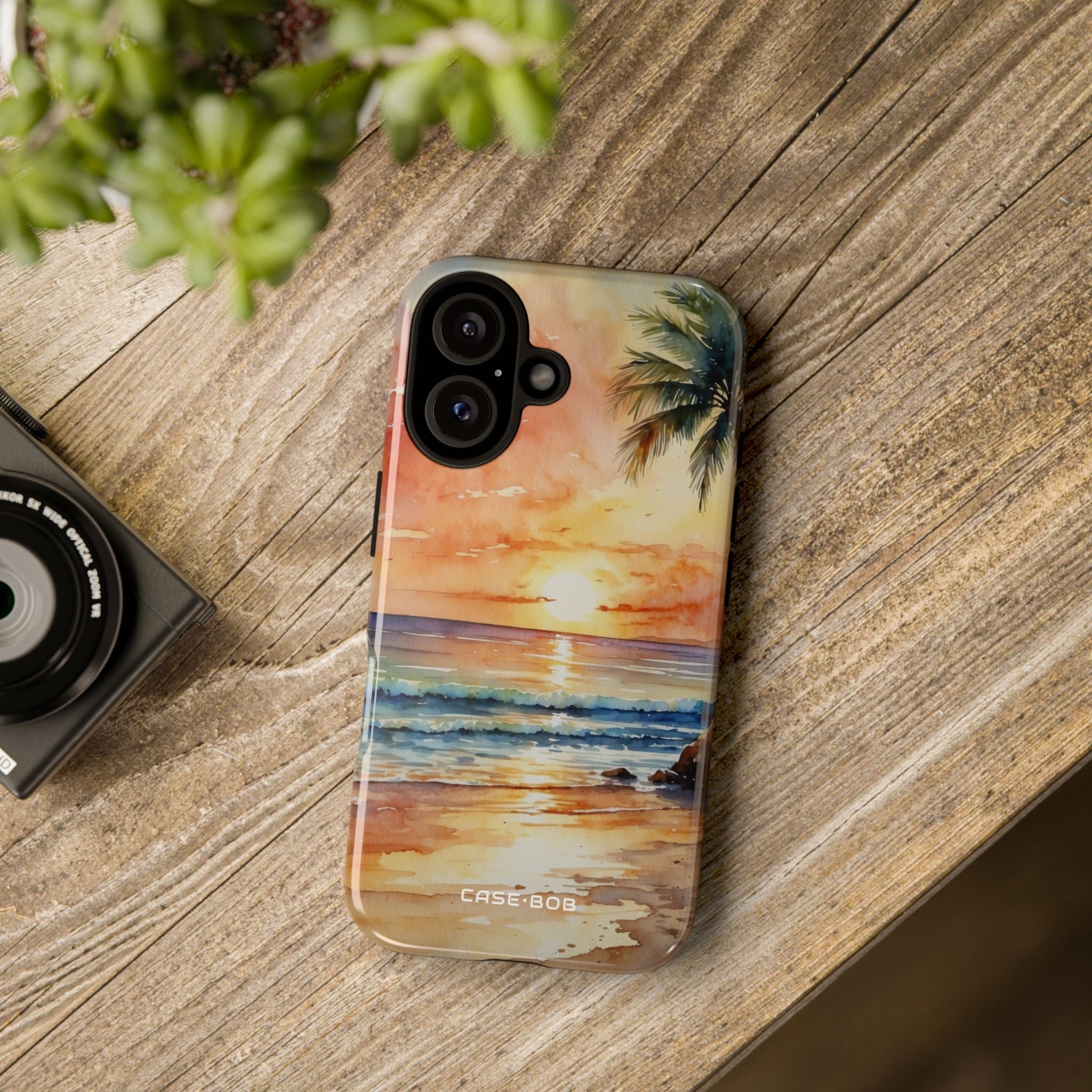 Sunset Palm iPhone 16 Case - Tough