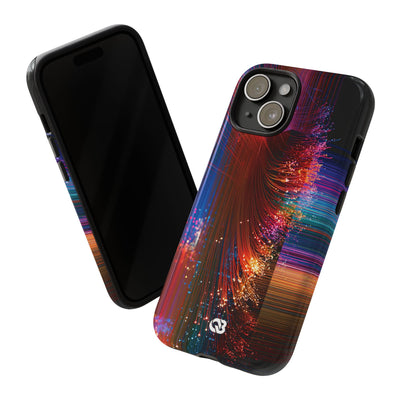 Black Tough Phone Case for iPhone - Cyber Optic Streak