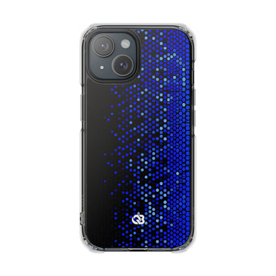 Cobalt Hex Dispersion · Clear Impact Magnetic Phone Case for iPhone · Blue