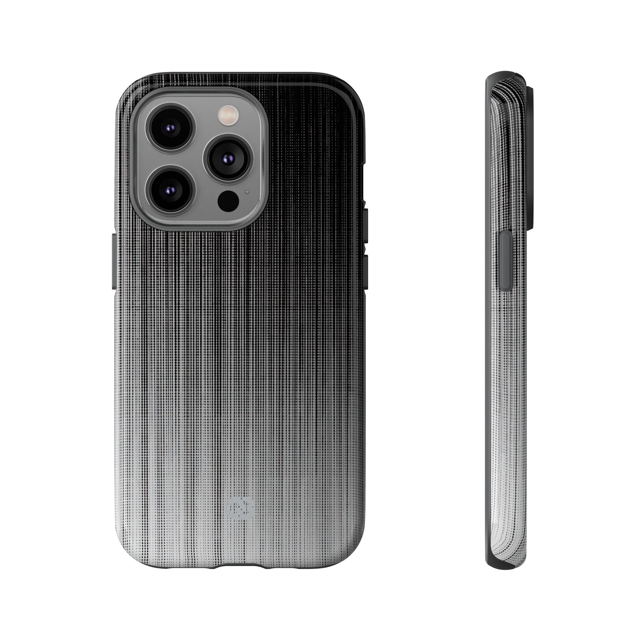 Grey Tough Phone Case for iPhone - Static Vertical Dither