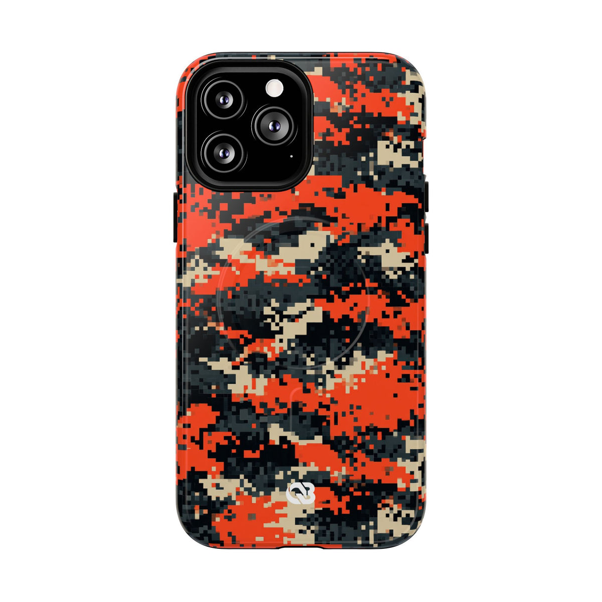 Signal Pixel Camo · Tough 2.0 Magnetic Phone Case for iPhone · Orange