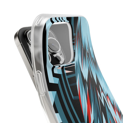 Blue Lite Phone Case for iPhone - Glitch Peak Cyan