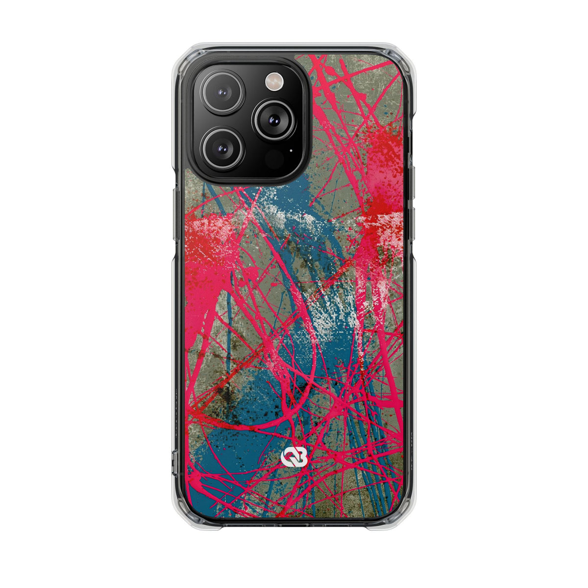 Neon Static Drip · Clear Impact Magnetic Phone Case for iPhone · Pink