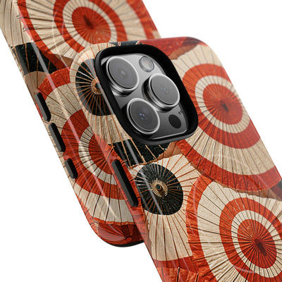 Vermilion Wagasa Motif · Tough 2.0 Magnetic Phone Case for iPhone · Red