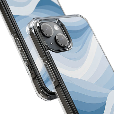 Blue Impact MagSafe Phone Case for iPhone - Glacial Indigo Flow