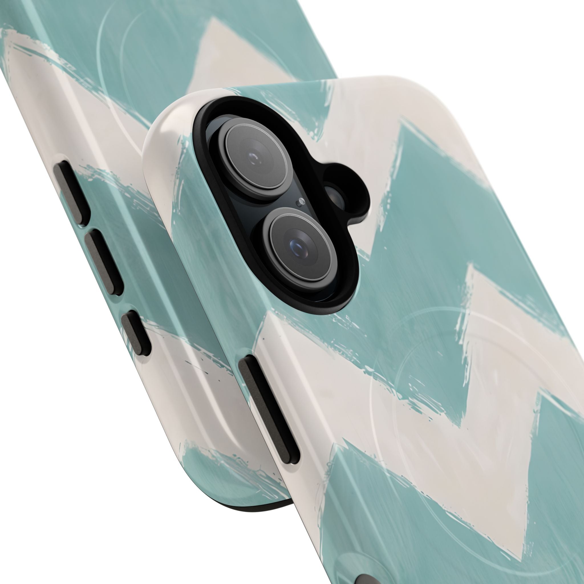 Teal Painted Chevron · Tough+ Phone Case for iPhone · Magsafe