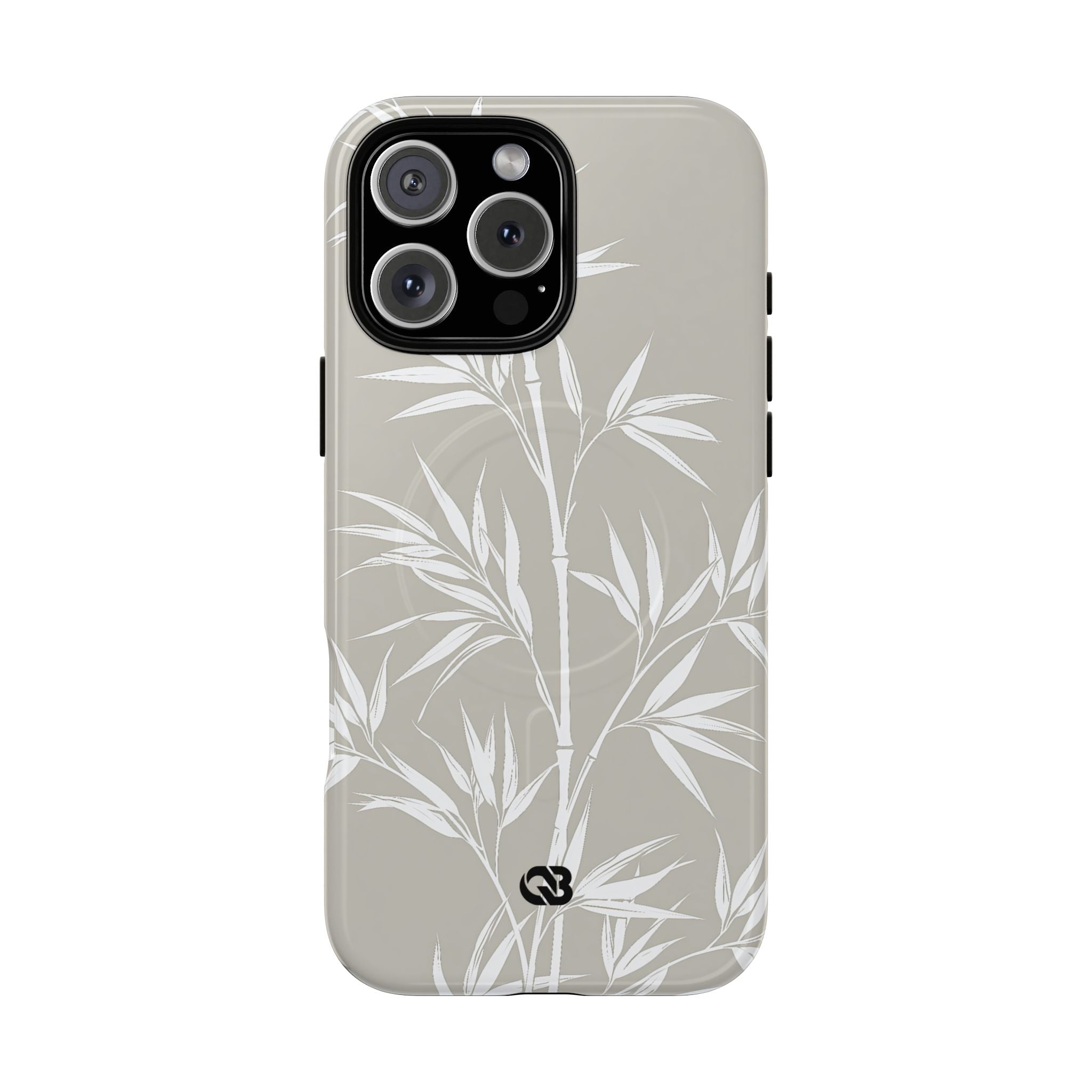 Beige Tough 2.0 Magsafe Phone Case for iPhone - Sandstone Bamboo Stalks