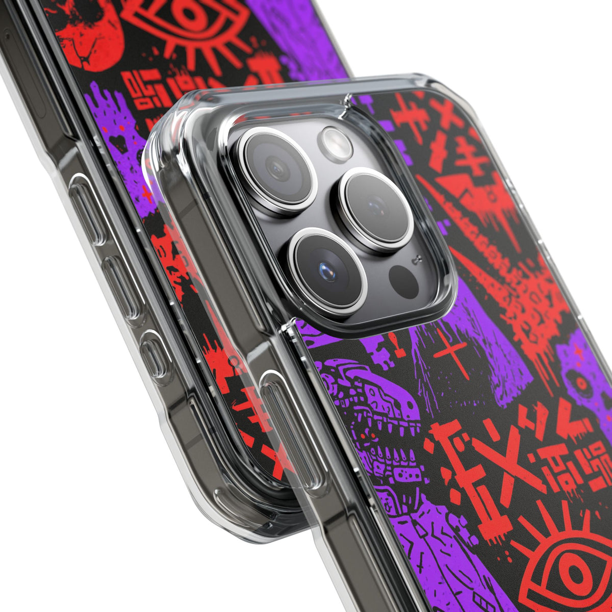Underground Cyber Glyphs · Clear Impact Magnetic Phone Case for iPhone · Black
