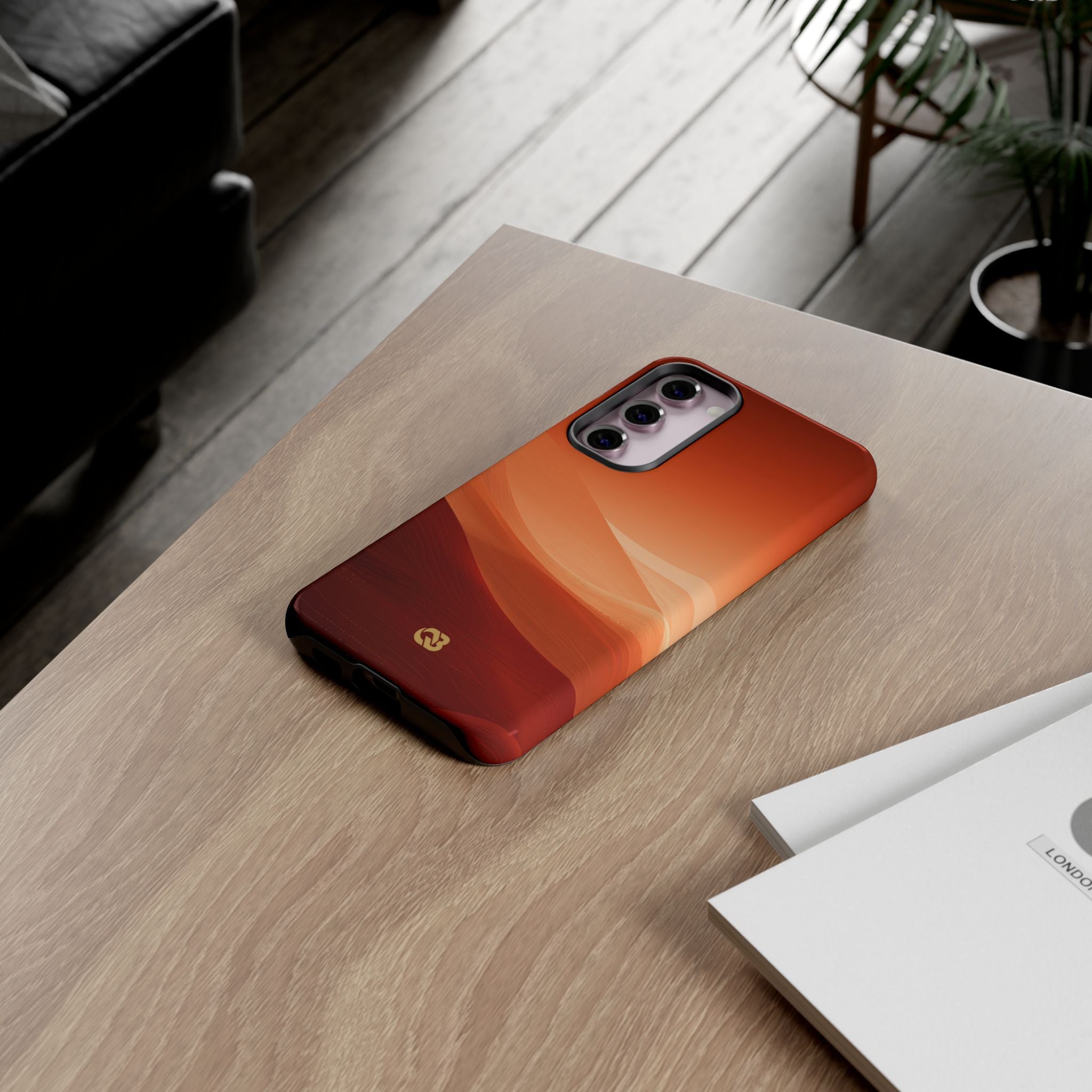 Orange Tough Phone Case for Samsung - Crimson Dune Gradient