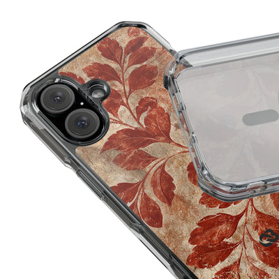 Terracotta Botanical Fresco · Clear Impact Magnetic Phone Case for iPhone · Red