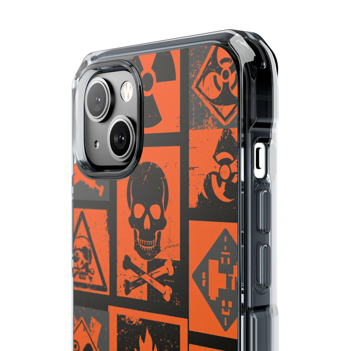 Urban Hazard · Clear Impact Magnetic Phone Case for iPhone · Orange