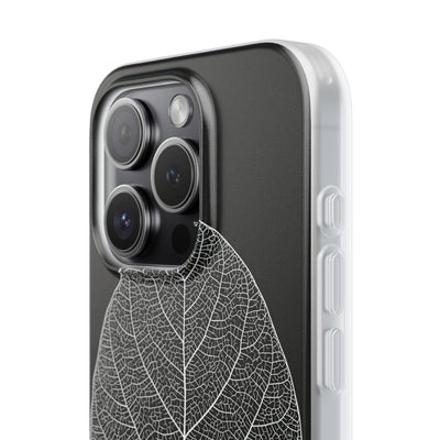 Black Lite Phone Case for iPhone - Bleached Leaf Lattice