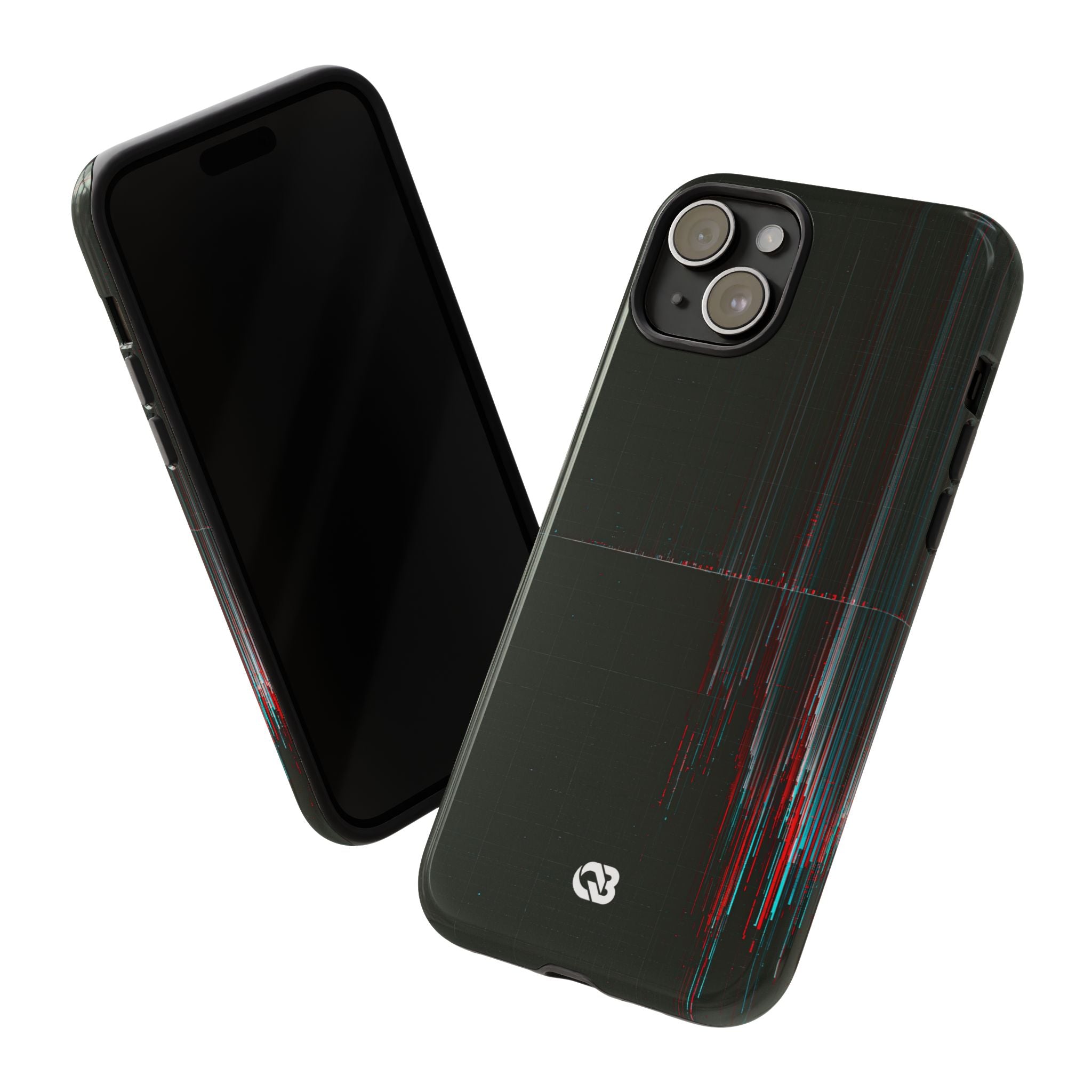 Black Tough Phone Case for iPhone - Corrupted Data Stream