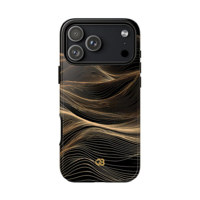 Black Tough Phone Case for iPhone - Copper Topo Ridge