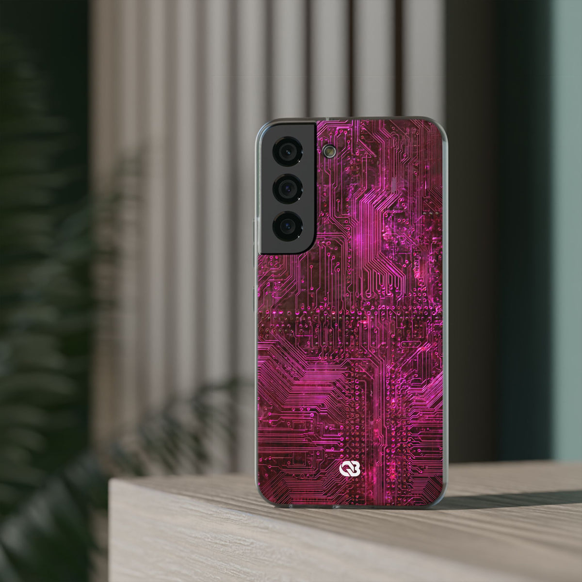 Magenta Circuit Trace · Lite Phone Case for Samsung · Pink