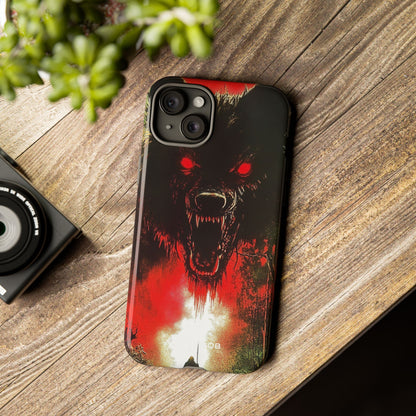 Crimson Wolf iPhone 15 Plus Case - Tough