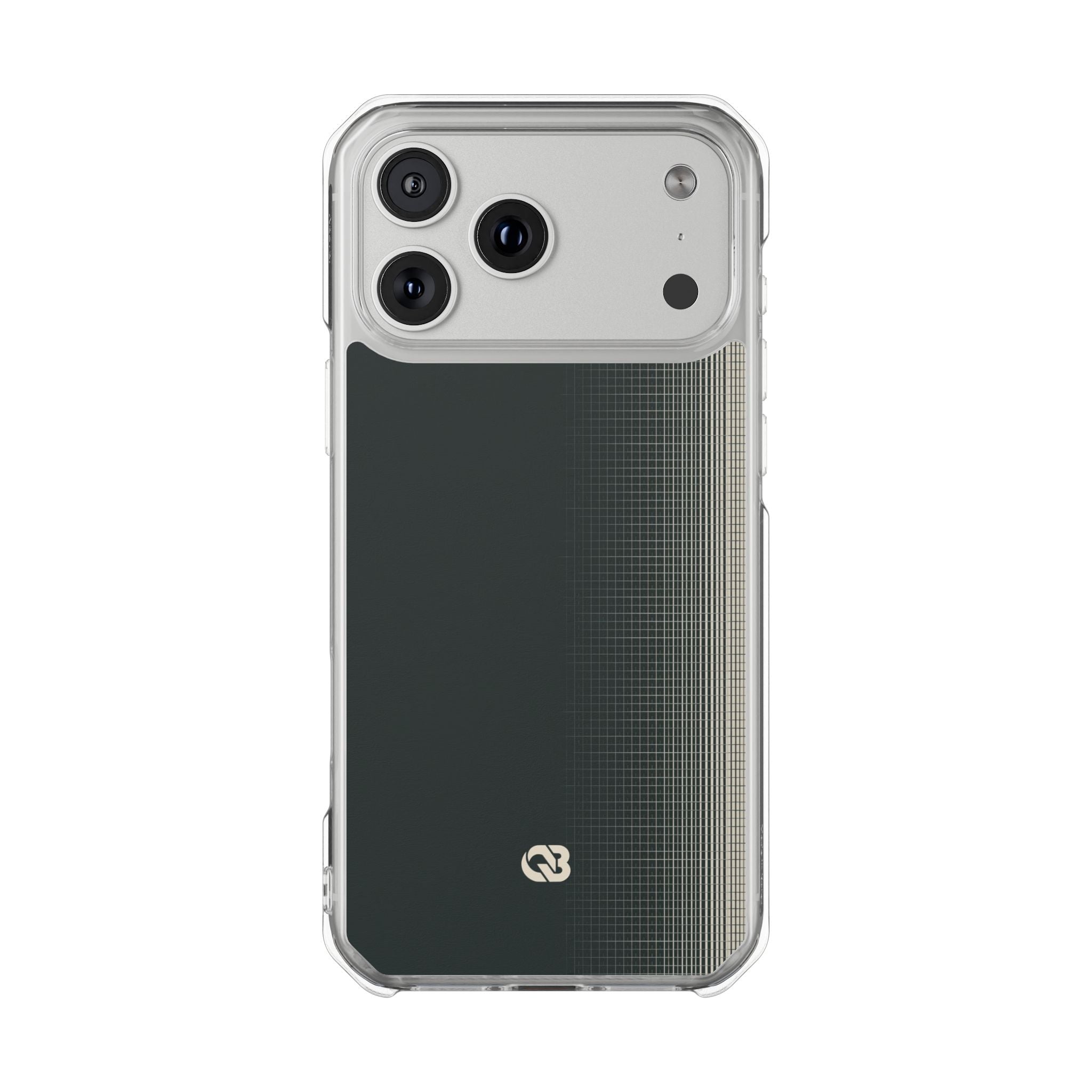 Grey Impact MagSafe Phone Case for iPhone - Charcoal Tech Grid