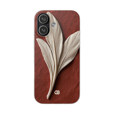 Carved Ivory Plume · Lite Phone Case for iPhone ·  Red