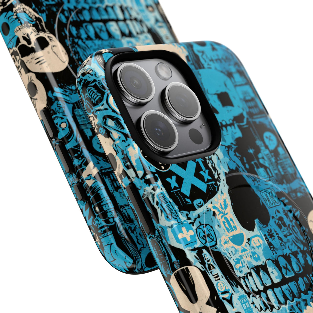 Electric Skull Graffiti · Tough 2.0 Magnetic Phone Case for iPhone · Blue