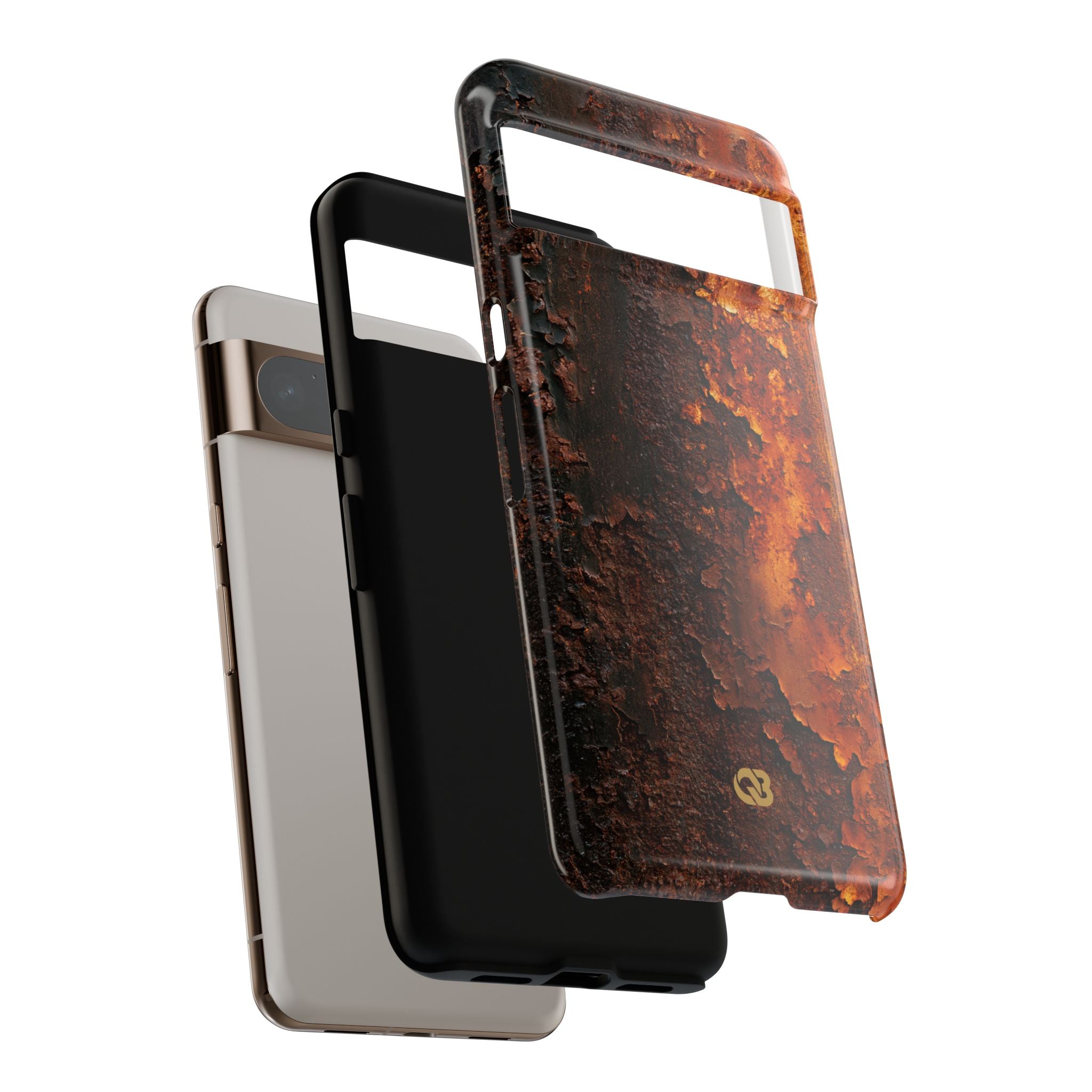 Orange Tough Phone Case for Google Pixel - Oxidized Iron Crust