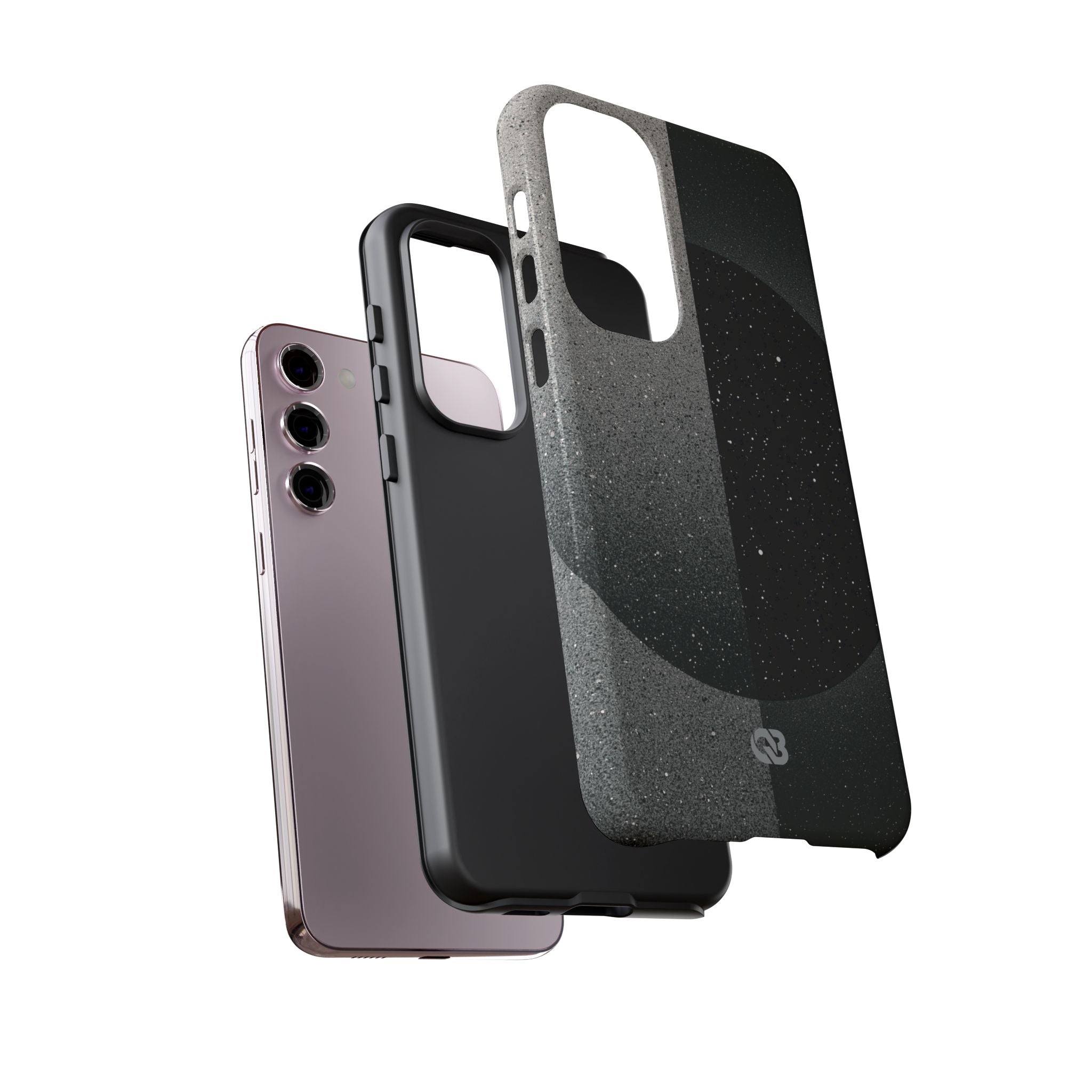 Black Tough Phone Case for Samsung - Lunar Static Orbit