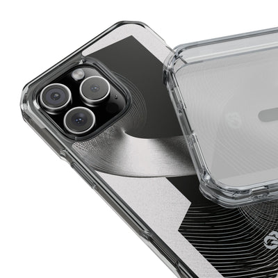 Grey Impact MagSafe Phone Case for iPhone - Obsidian Moiré Wave